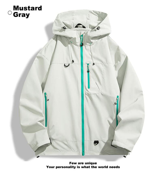 🍁2025 Autumn Hot Sale: 60% off🧥New Outdoor Hooded Couples' Mountain Climbing Jacket🍂Spring & Autumn Windproof Waterproof Breathable Stylish Plain Jacket