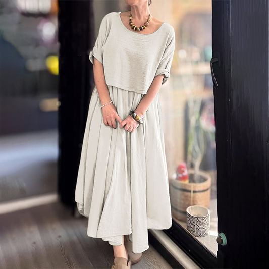 🎁Last Day Promotion 49% OFF⏳Women's Round Neck Loose Top & Long Skirt Set
