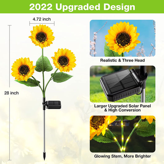 ❤️🔥Limited Price £6.99-Only Today🔥🌻Sunflower Solar Garden Stake Led Lights