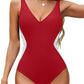 🏖️2025 Summer Hot Sale 50% OFF🏝️Illusion Waist-Cinching Deep V Color Block Swimsuit