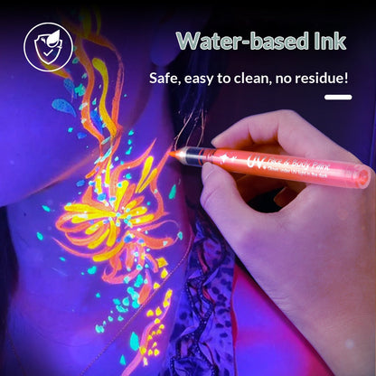 🎅Christmas Special Deals £7.95!!⚡50K+ SOLD!🎁8 Color Glow in the Dark Body Paint