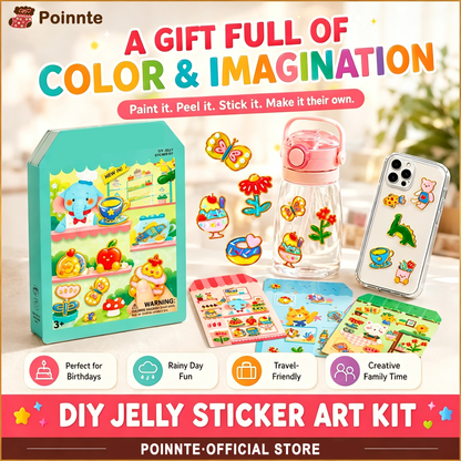 🖌️New Arrival 50% OFF💥🌈 Create Your Own Jelly Stickers! 🎨 DIY Paint, Peel & Stick Art Kit for Kids ✨ 4 Fun Themes + Complete Craft Set 🎁