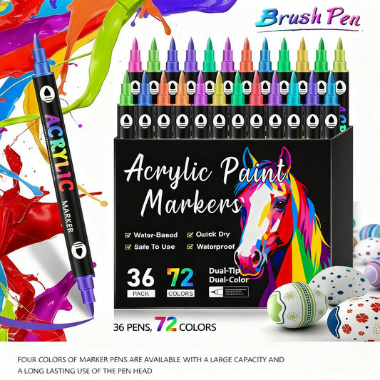🔥Only £7.99 Last Day Promotion!🎁Dual Tip Acrylic Brush Marker Pens🔥