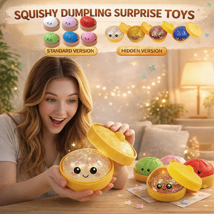 🥟LAST DAY SALE 60% OFF🥰50K+ SOLD🥰Glitter Dumpling Squishy Steamer Blind Box Surprise Squeeze Fun
