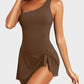 ⛱️Last Day Promotion 49% OFF🔥One Shoulder Skirted One Piece Swimsuit