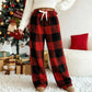 🎅LAST DAY SALE 50% OFF🔥Winter Vintage Plaid Elastic Straight Loose Thick Warm Casual Pants