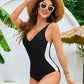 🏖️2025 Summer Hot Sale 50% OFF🏝️Illusion Waist-Cinching Deep V Color Block Swimsuit