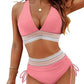 💖2025 Summer Sale 50% OFF👙High Waisted Tummy Control Color Block Bikini Sets