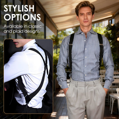 ⏳🔥Only £7.99 Last Day Promotion!🎁📢Men's X-Back Suspenders with Hook Clips