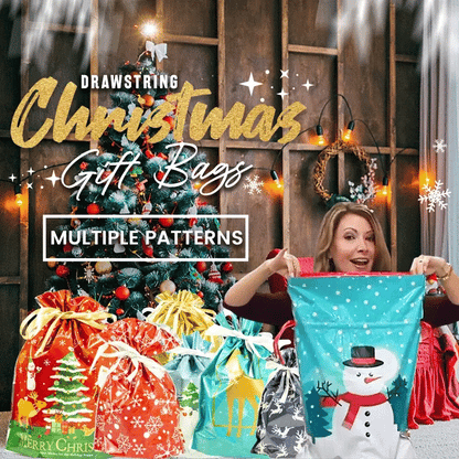🔥Christmas Special Price ￡7.99🎅50K+ SOLD! 🏆Drawstring Christmas Gift Bags (Biodegradable)🎁