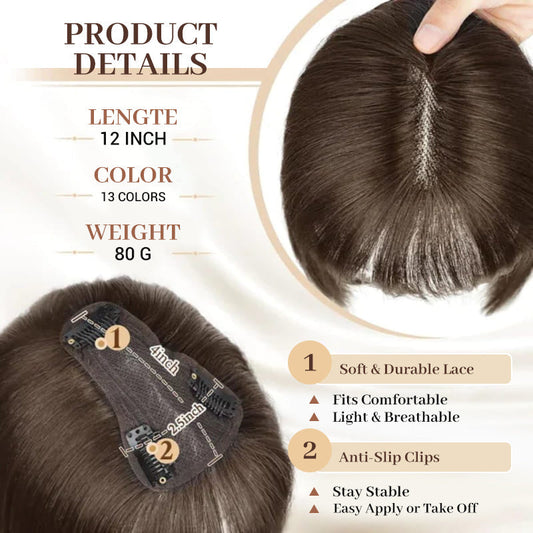 🔥2025 Hot Sale 50%OFF🔥Natural Hair Toppers with Bangs for Women