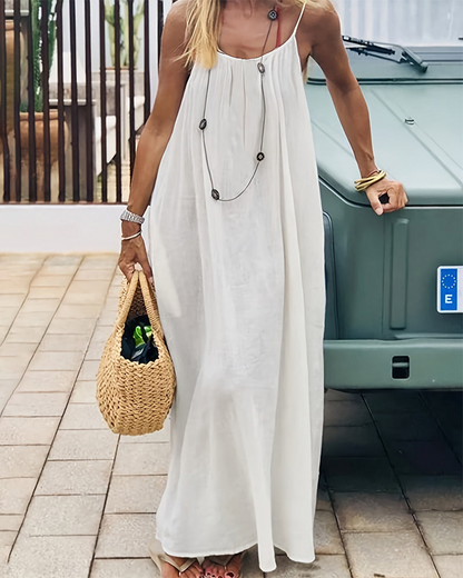 👗LAST DAY SAEL 50% OFF!!✨Women's Solid Color Backless Cami Dress💕