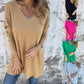 💖LAST DAY SPECIAL PRICE: ￡15.99!!💖Women's Cozy Knit Long Sleeve Tunic Top with Side Slits