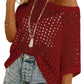 💥This Week's Special Price 60% OFF💥Womens Summer Scoop Neck ShortSleeve Sweater Casual Crochet Hollow Out Knit Top