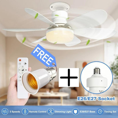 🎯LAST DAY SALE 50% OFF🌀40W LED Ceiling Fan Light – 20.5” Ultra-Quiet with Remote ⏳ | E27 + FREE B22 Adapter 🔌 | For Bedroom 😴, Kitchen 👩‍🍳 & Garage 🛠️ – UK Ready! 🇬🇧