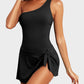 ⛱️Last Day Promotion 49% OFF🔥One Shoulder Skirted One Piece Swimsuit
