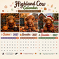 ⏳LAST DAY SALE ONLY ￡6.99!!🔥2027 Funny Highland Cow Wall Calendar | A4 Hanging Calendar | Designed by Isabel Kline