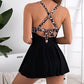 ⏳Last Day Special Sale 49% OFF🩱Women's Cutout One Piece Skirt Swimsuit V Neck Wrap Tie Back Swimdress
