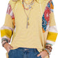 🍂Autumn Sales 49% OFF🔥Women's Batwing 3/4 Sleeve Stripe Patchwork Blouse