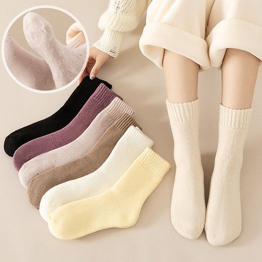 🧦Christmas Special price ￡12.99💥🎉5 Pairs Women's Solid Mid-calf Socks💖
