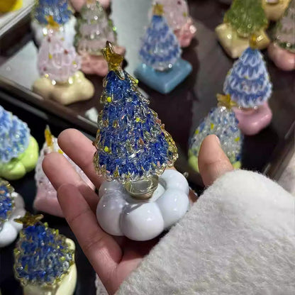🎅Christmas Gift idea ￡10.99!! 🎁Handmade Glass & Ceramic Rotatable Christmas Tree Ornament 🎄