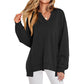 🍁2025 Autumn New Hot Sale: 60% off💗Womens Oversized Sweatshirt V Neck Long Sleeve Tunic Lightweight Pullover✨Relaxed Fit, Effortless Style!