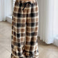 🎅LAST DAY SALE 50% OFF🔥Winter Vintage Plaid Elastic Straight Loose Thick Warm Casual Pants