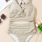 👙👙2025 New Type ~50%OFF Only Today⏳Textured Knot-Front High-Waisted Bikini Set