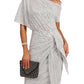 💃70% OFF!!!-Ready for Christmas's Party!!!🎅🎉Women's Sparkly One-Shoulder Ruched Dress