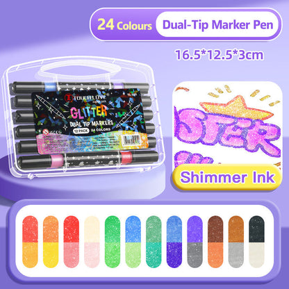 ⏳Christmas Special Price ￡8.99✨🎁Dual-Tip Glitter Marker Pen
