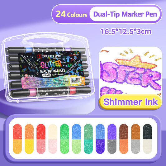 ⏳Christmas Special Price ￡8.99✨🎁Dual-Tip Glitter Marker Pen