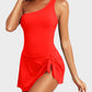⛱️Last Day Promotion 49% OFF🔥One Shoulder Skirted One Piece Swimsuit