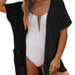 🔥Early Autumn Sales 60%OFF💝✨Women's Short Sleeve Pleated Lightweight Open Front Cardigan