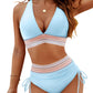 💖2025 Summer Sale 50% OFF👙High Waisted Tummy Control Color Block Bikini Sets