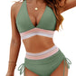 💖2025 Summer Sale 50% OFF👙High Waisted Tummy Control Color Block Bikini Sets