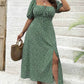 💃Summer Hot Sale-50% OFF💗Plus Size Split Floral Print Boho Maxi Dress