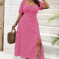 💃Summer Hot Sale-50% OFF💗Plus Size Split Floral Print Boho Maxi Dress
