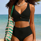 💥LAST DAY SALE 70%OFF👙Textured Knot-Front High-Waisted Bikini Set