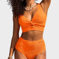 👙👙2025 New Type ~50%OFF Only Today⏳Textured Knot-Front High-Waisted Bikini Set