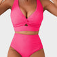 💥LAST DAY SALE 70%OFF👙Textured Knot-Front High-Waisted Bikini Set
