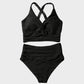 👙👙2025 New Type ~50%OFF Only Today⏳Textured Knot-Front High-Waisted Bikini Set