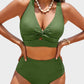 💥LAST DAY SALE 70%OFF👙Textured Knot-Front High-Waisted Bikini Set