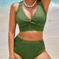 💥LAST DAY SALE 70%OFF👙Textured Knot-Front High-Waisted Bikini Set