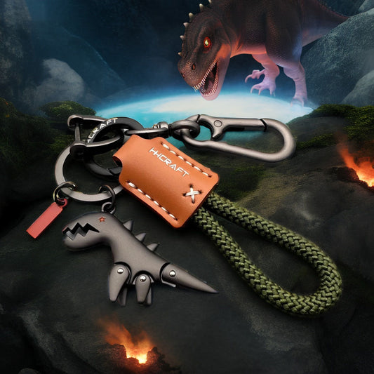 🗝️Aluminum Alloy Dinosaur Charm Paired with a Hand-woven Bracelet-🦖Buy 1 Get 1 Free✨
