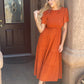 🌷Early Summer Sale-50% Off🌸2026 Summer Casual Floral Print Short Flutter Sleeve Crew Neck Smocked High Waist Flowy Maxi Dress