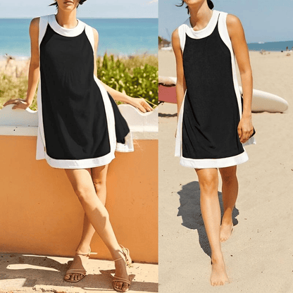 ⏰Last Day Sale 50% OFF🔥Women's Casual Color Block Sleeveless Tops Matching Shorts with Pockets
