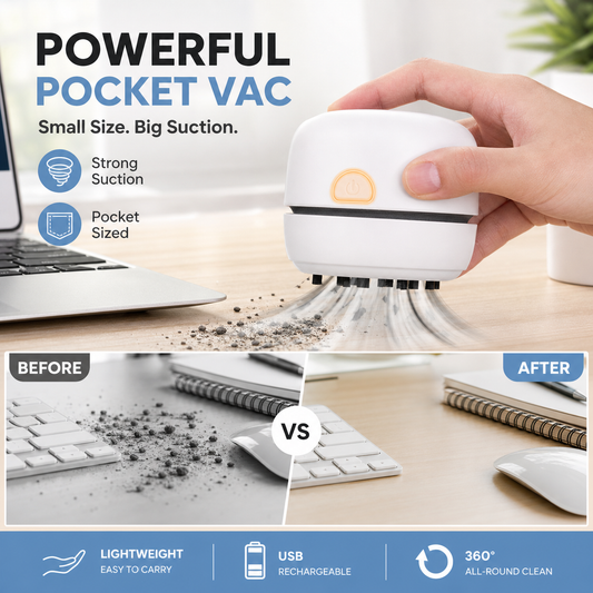 🍃Summer Hot Sale - ONLY ￡8.99!!🌬️Portable Mini Desk Vacuum Cleaner