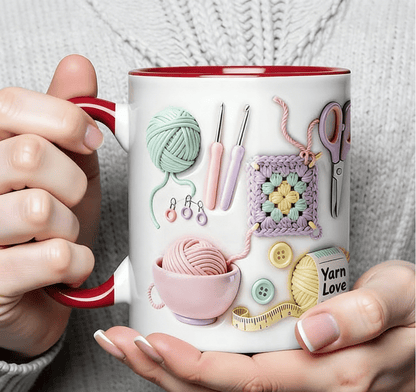 🔥LAST DAY SPECIAL PRICE £9.99!!⚡50K+ SOLD!🎁m🧶Yarn Love Mug, Gift For Crafters And Creative Souls