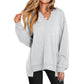 🍁2025 Autumn New Hot Sale: 60% off💗Womens Oversized Sweatshirt V Neck Long Sleeve Tunic Lightweight Pullover✨Relaxed Fit, Effortless Style!