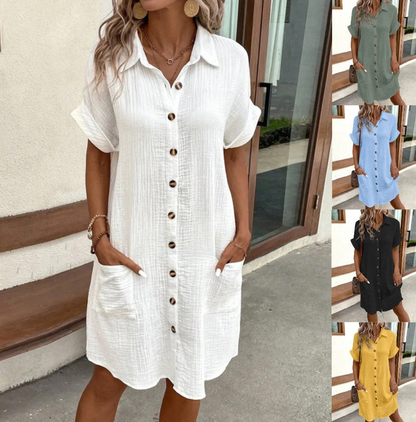 💎Summer Hot Sale - Up to 70% OFF⚡50K+ SOLD!💎✨Women’s Summer Midi Dress – Breezy, Flattering & Effortlessly Chic! Lightweight Button-Down with Pockets 🇬🇧☀️